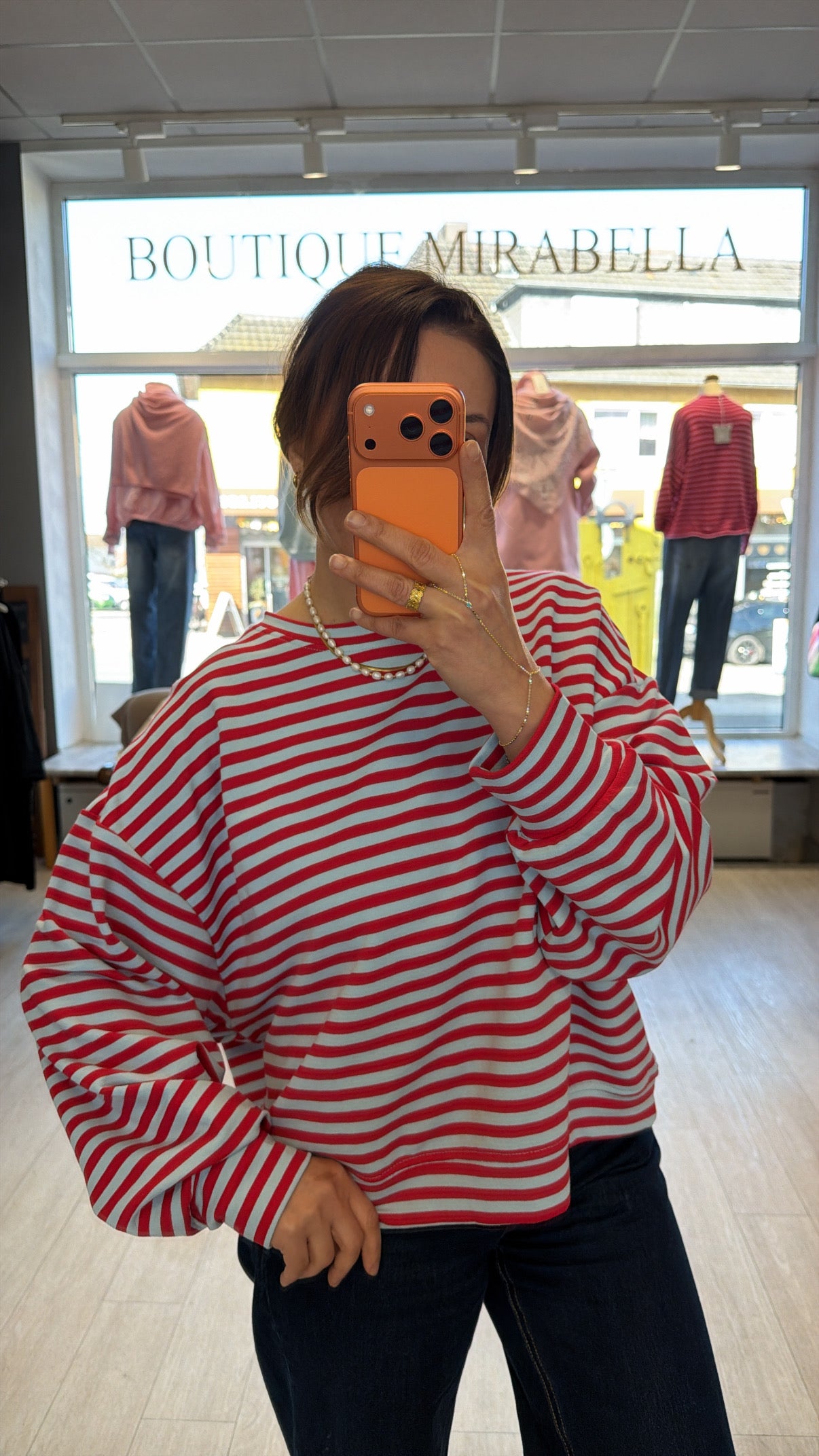 Gestreifte oversize Sweatshirt LEA