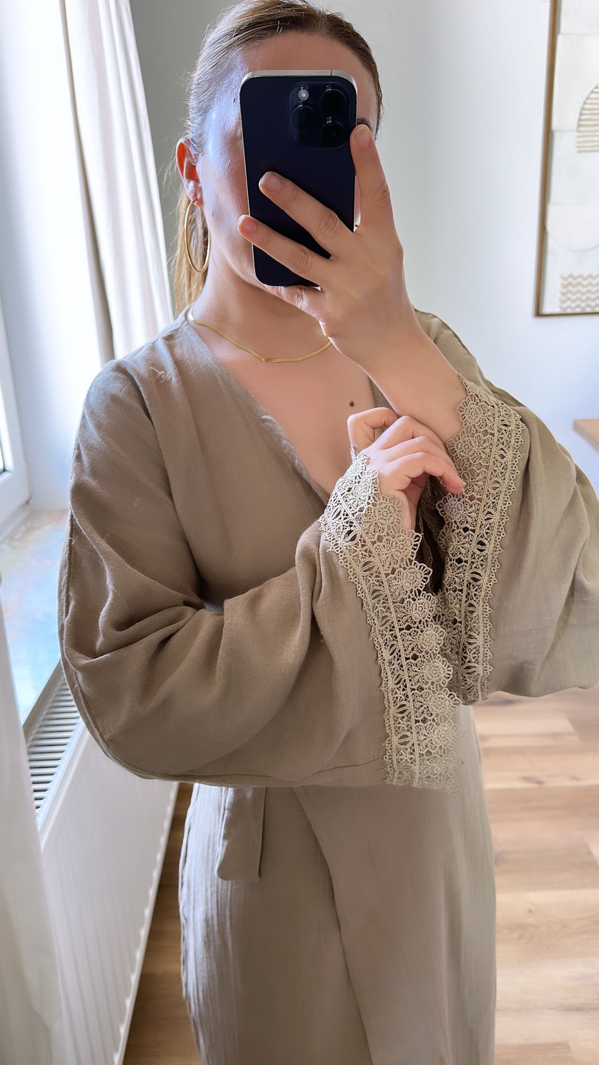 Zweiteiler Oberteil und Maxi Rock aus Baumwolle