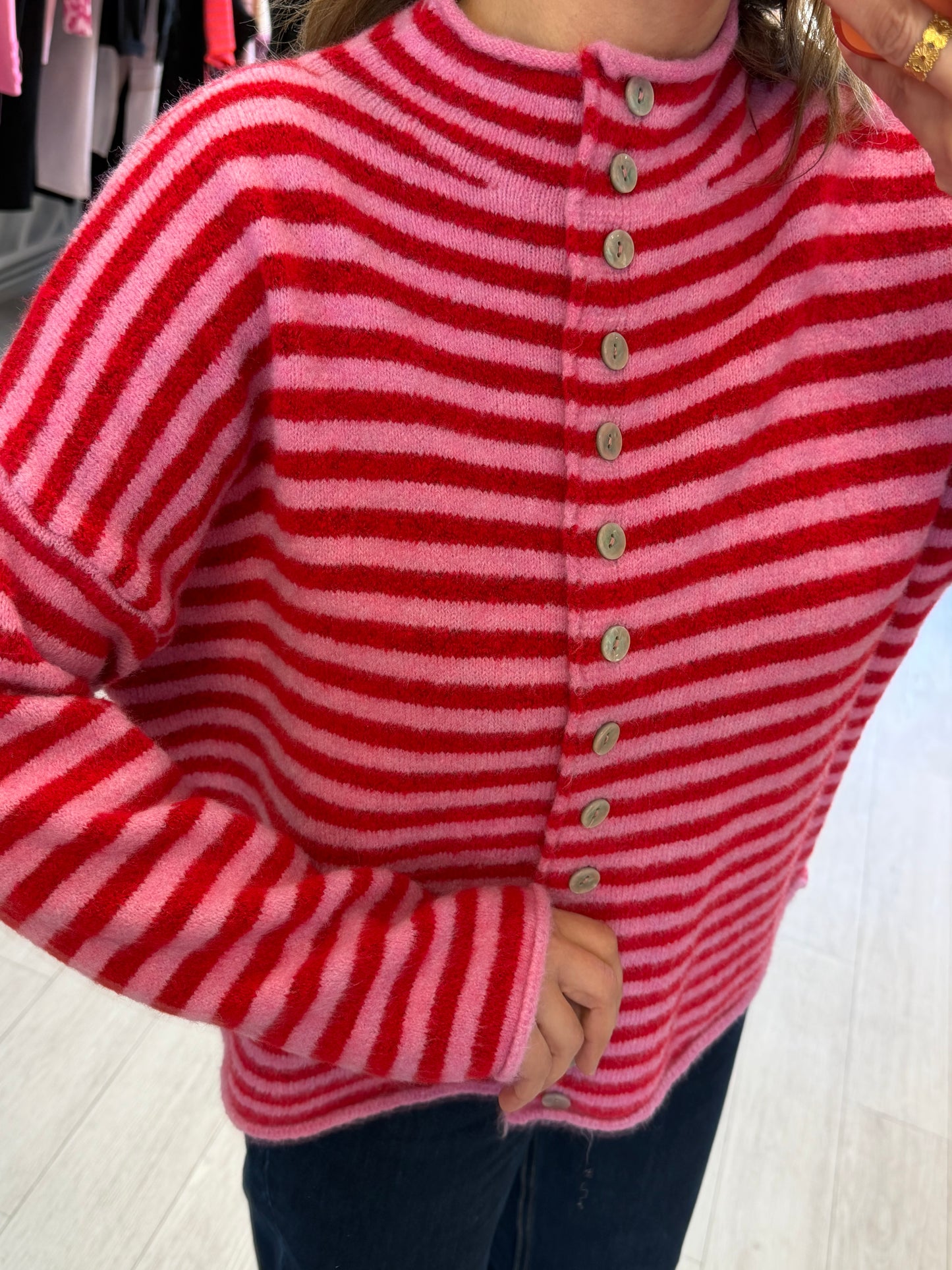 Gestreifte Strickjacke EMMA