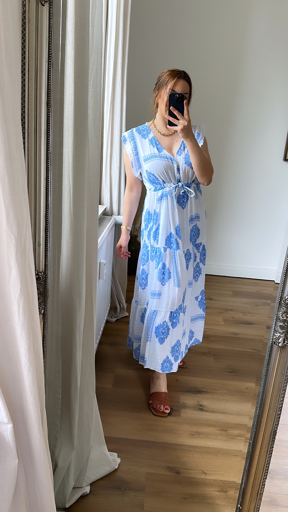 Gemustertes Baumwolle Sommer Kleid DALYA