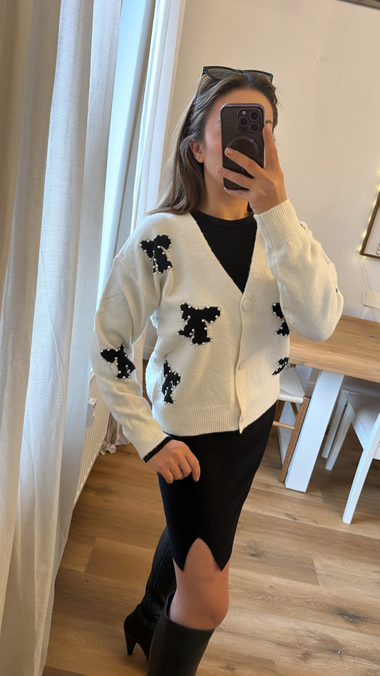 Strick Jacke mit Perlen