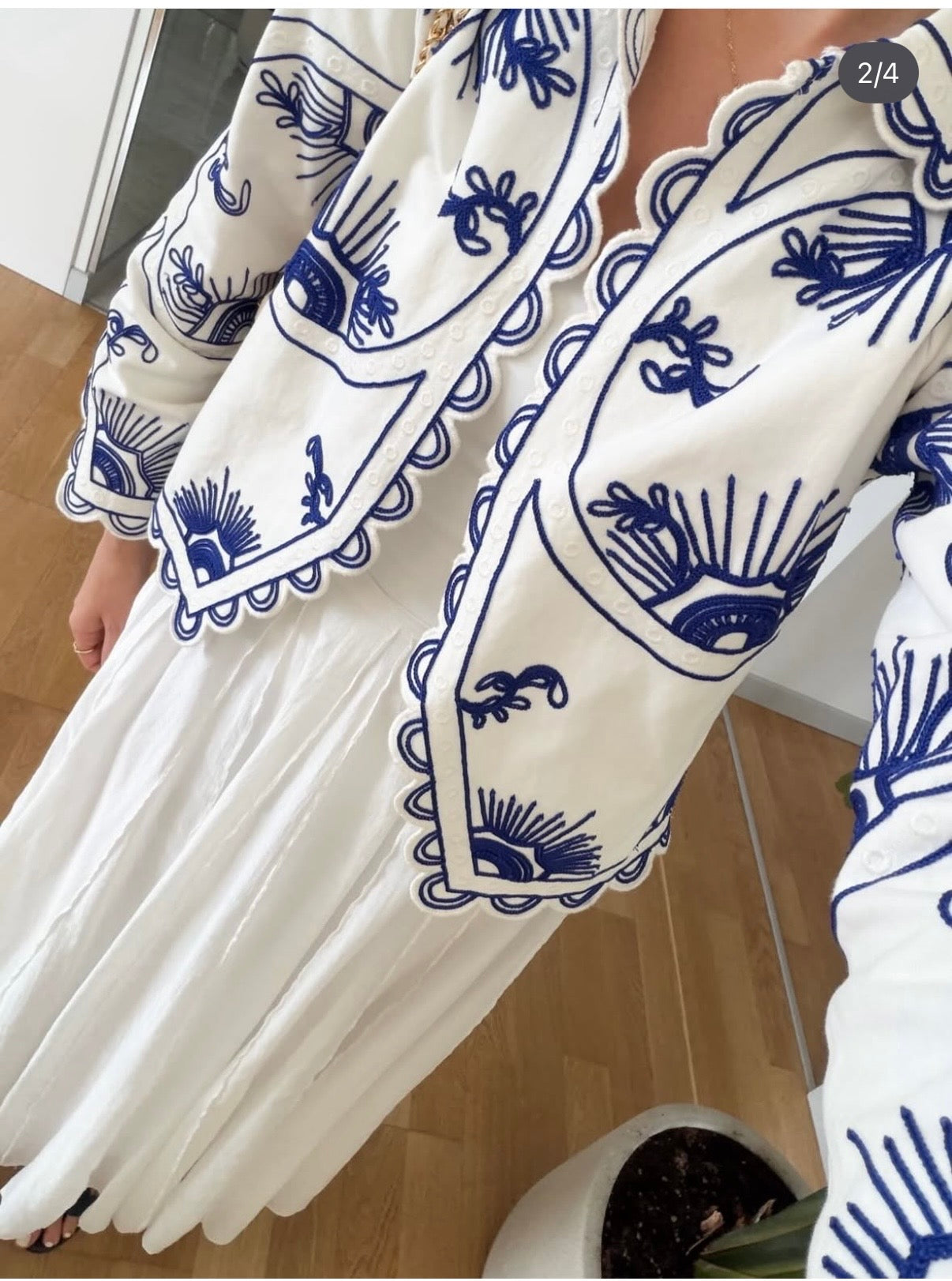 Bestickte Baumwolljacke MİLA