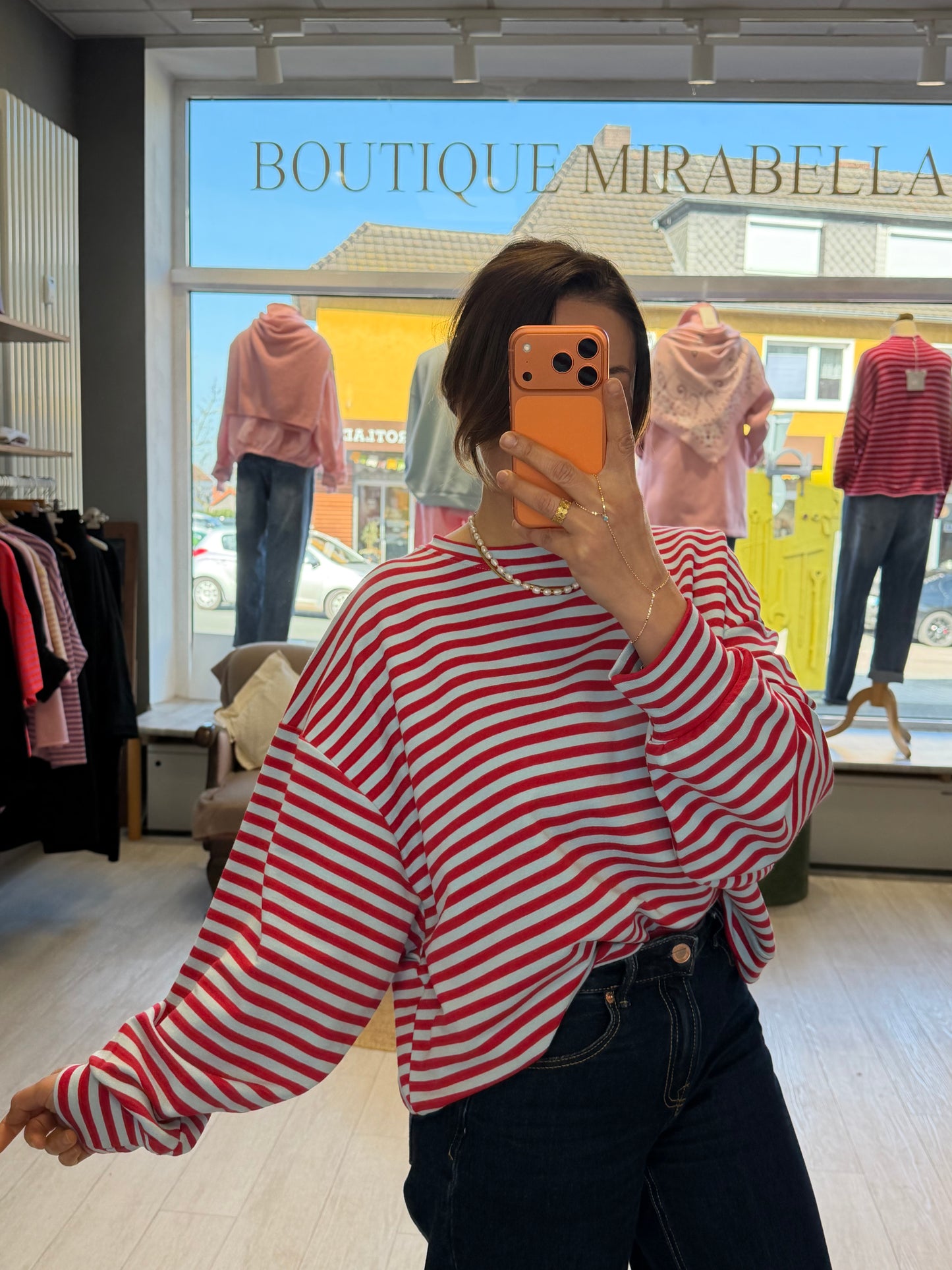 Gestreifte oversize Sweatshirt LEA