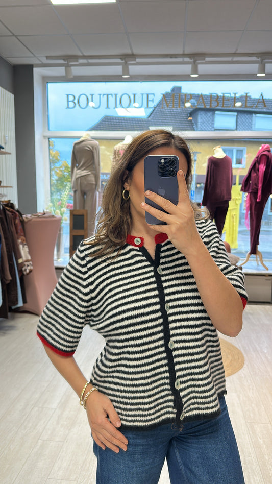 Gestreifte Strickjacke