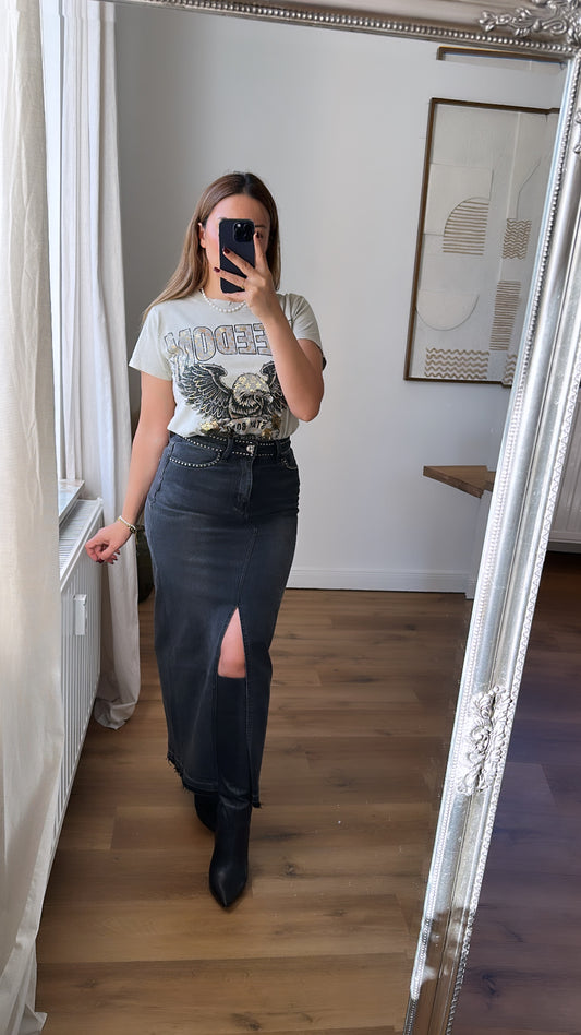 Langer Rock aus Denim