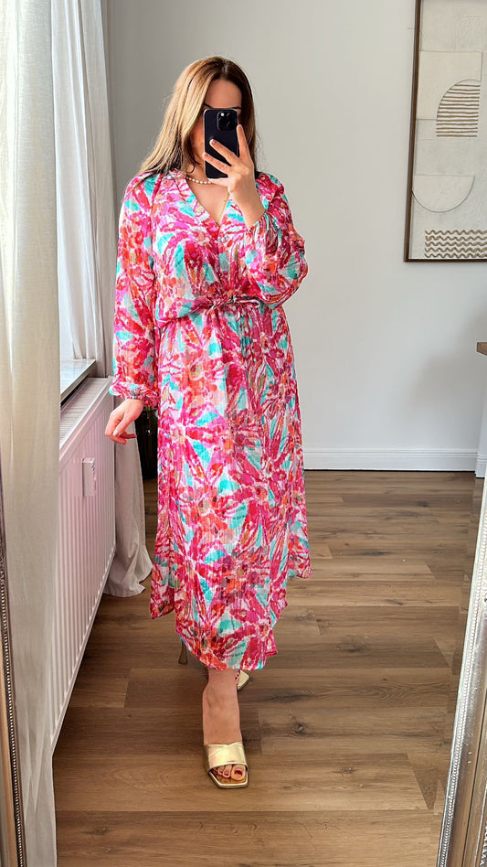 Blumen Viskose Kleid