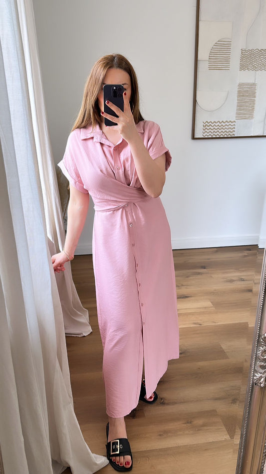 Rosa Wickelkleid