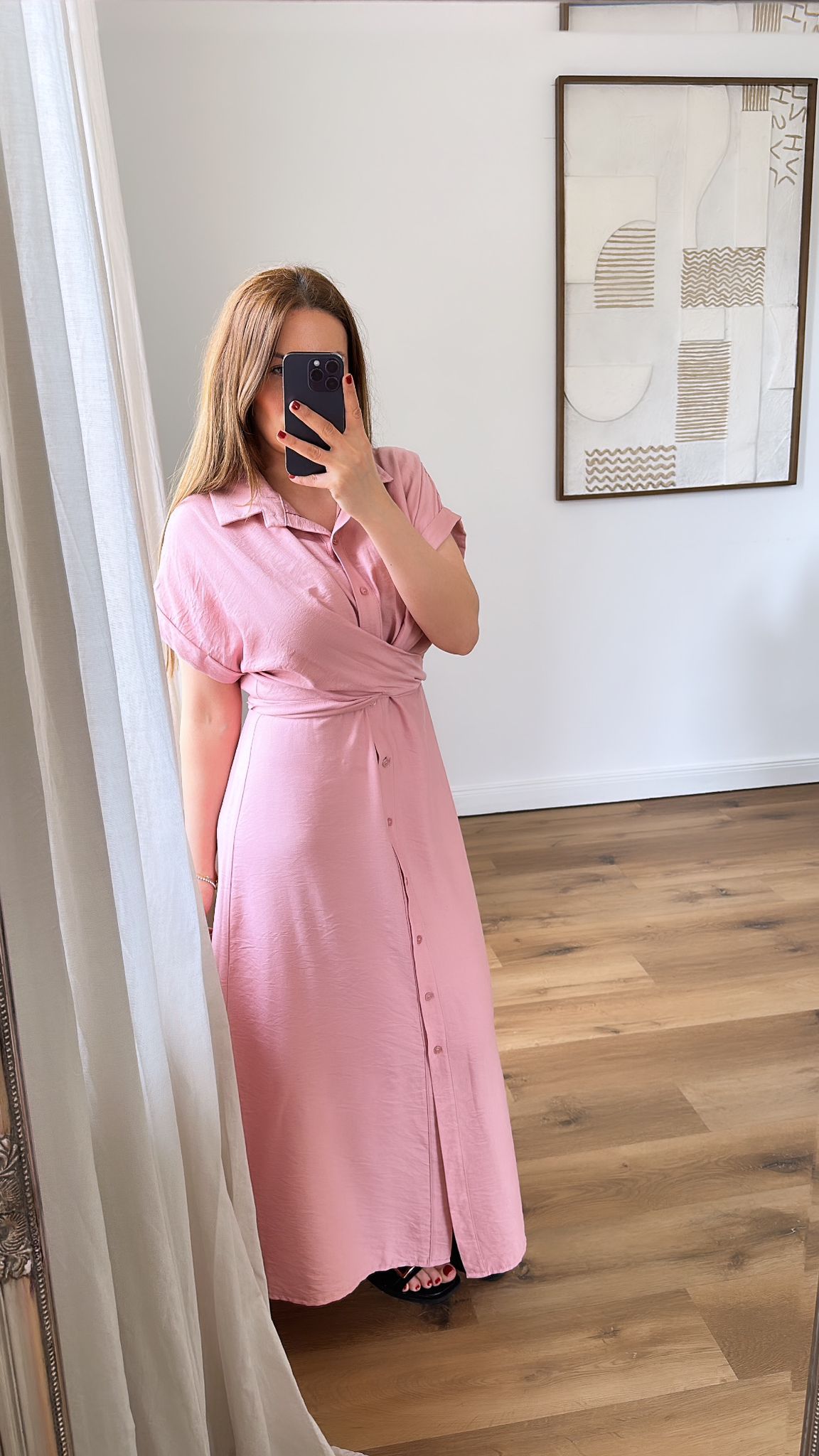 Rosa Wickelkleid