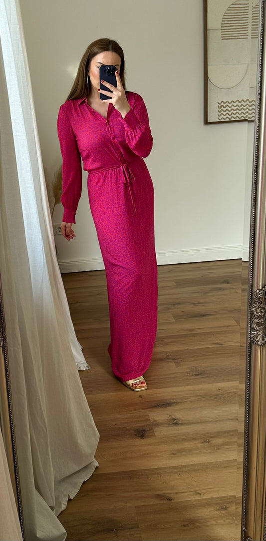 Pinkes Kleid mit Leopardenmuster
